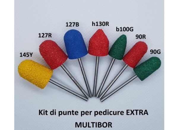 Punte fresa pedicure Multibor 3 kit EXTRA