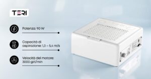 TERI TURBO M Aspiratore Unghie da Tavolo - bianco/oro