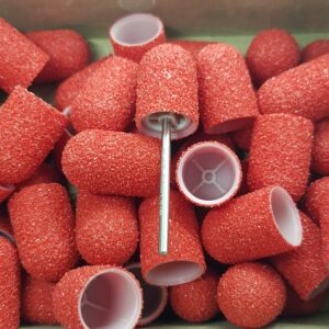 Cappucci fresa pedicure C13R rosso 60 Gritt, Ø 13mm Multibor