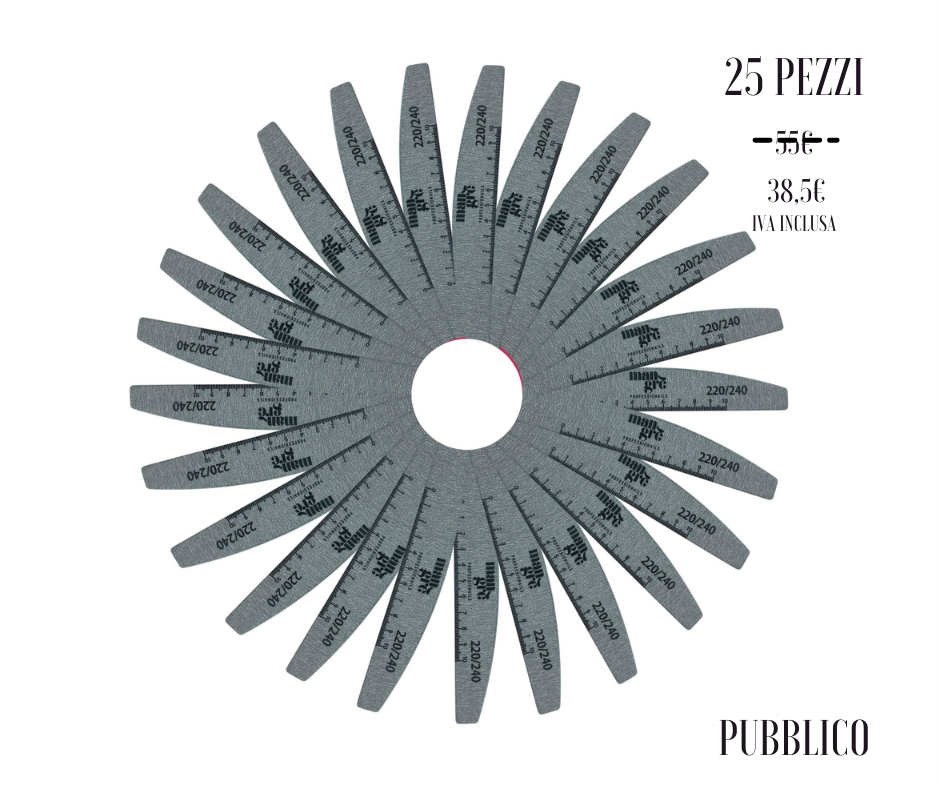 Lima Unghie Kit 25 pz Half Moon PRO - 220/240